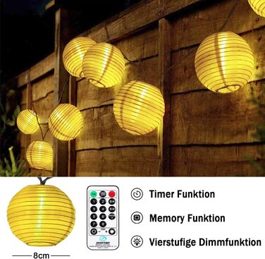 Ланцюжок ліхтарів-ліхтариків LED, 10м, 50 LED, розширюваний, 8 режимів, з пультом, таймером, для декору тераси, балкона, саду, на Різдво. Тепле біле світло.