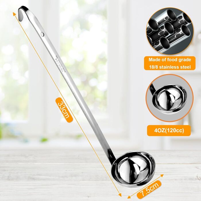 Набір кухонних аксесуарів Pleafind 4 шт. з нержавіючої сталі: половник, шумовка, лопатка, лопатка для вока