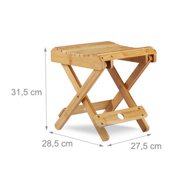 Relaxdays Folding Bamboo Stool