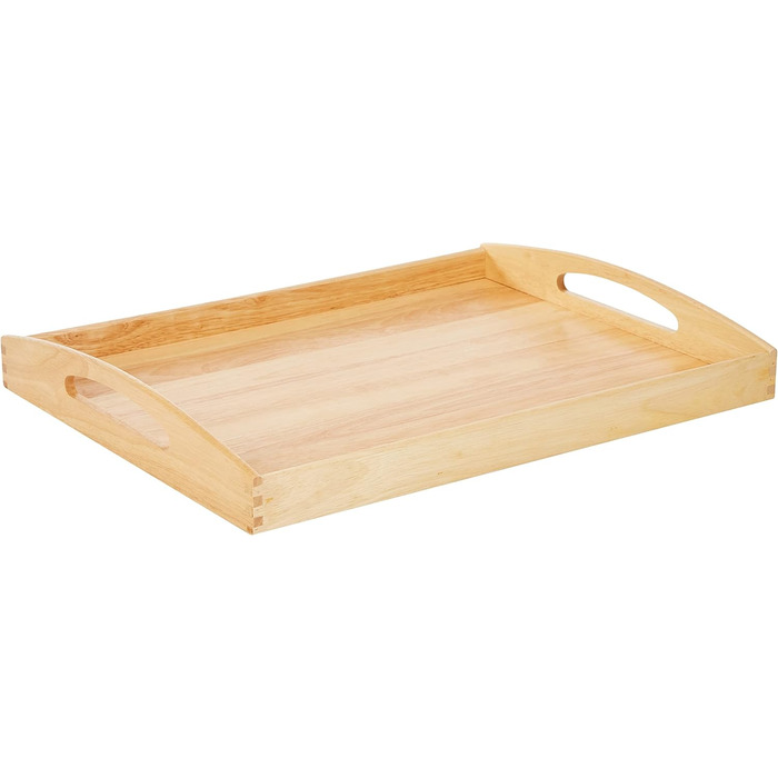 Zassenhaus Serving Tray Wood | rectangular | with carrying handles | 53×41×7cm | Tea Tray | made of sustainably grown rubberwood