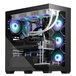 darkFlash DS900: Чорний корпус для ПК ATX Mid-Tower з 4 RGB вентиляторами, підтримка водяного охолодження 360mm, Type-C