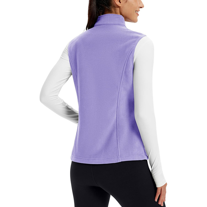 TACVASEN жіноча флісова жилетка для активного відпочинку, тепла жилетка з блискавкою та кишенями, спортивна жилетка для жінок (L, світло-фіолетовий)