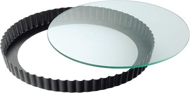 ORIGINAL KAISER Inspiration Tart Pan with Lifting Base Glass 28 cm & Inspiration Springform Pan Glass Bottom 26 cm round, lifting base, cut-resistant, leak-proof, non-stick coated, ready to serve