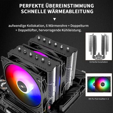 Охолоджувач процесора Thermalright Peerless Assassin 120 SE V3: 6 heatpipes, 2 вентилятори 120mm, AM5/LGA 1700/1851/115X/1200