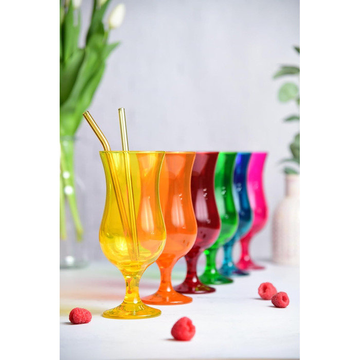 Набір склянок для коктейлів Glasmark Krosno: 6 склянок Long Drink 420 мл (різнокольорові)