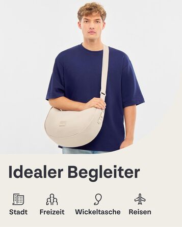 Сумка через плече Johnny Urban Ally Medium Grau (10л) - Місячна форма, водонепроникна, регульований ремінець