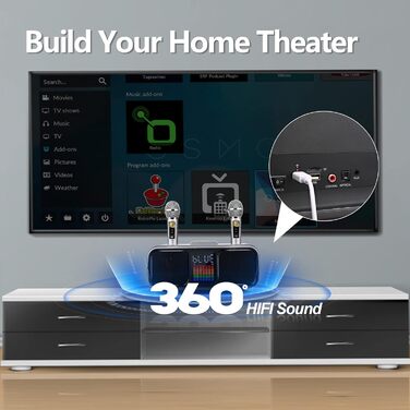 Караоке Машина з 2 Бездротовими Мікрофонами, Bluetooth Колонка з Сенсорним Екраном, LED-підсвічуванням та Підставкою для Телефону, Караоке Колонка для Дітей з USB/TF/AUX (Срібна)