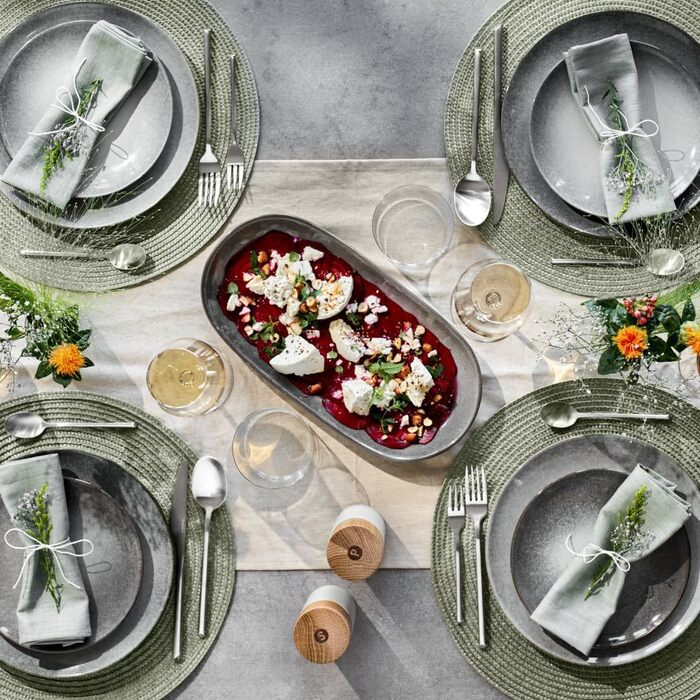 SPRINGLANE Cutlery Set 20-piece, brushed stainless steel, robust cutlery set for 4 people made of rust-resistant 18/10 stainless steel, including knife, fork, soup spoon, teaspoon, and cake fork.