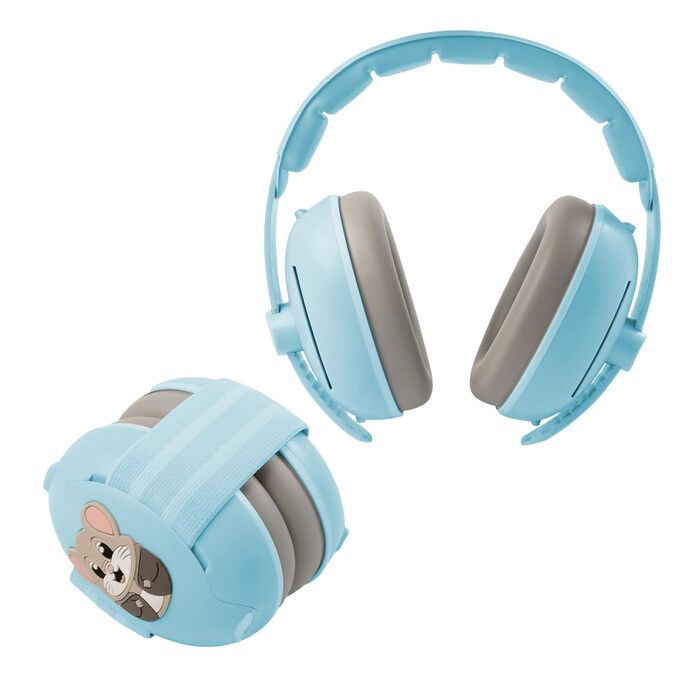 Навушники шумоізоляційні дитячі 3-48 місяців - захист слуху для немовлят 25dB - надзвичайно м'які дитячі навушники з еластичним та регульованим обручем (Блакитний)
