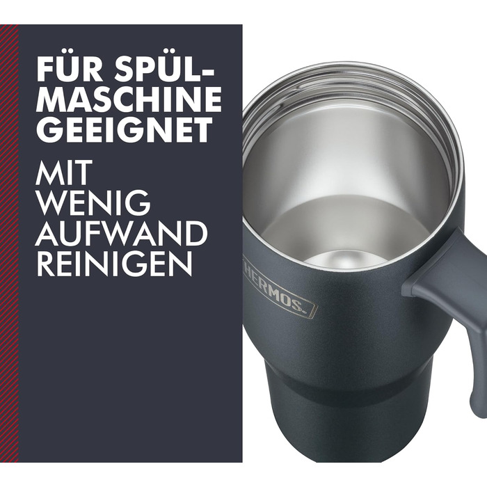 Термос REFRESHING SERIES 1,1л чорний матовий: термокружка-термос з трубочкою та ручкою, з подвійних стінок, нержавіюча сталь