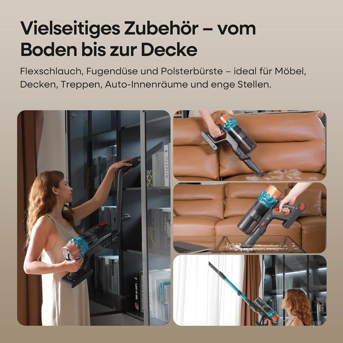 Акумуляторний пилосос ElecKeys K10: 50000Pa, 600W, 70хв, LED дисплей, 1.8L, антинамотування, для тварин, килимів, твердих поверхонь, авто, блакитний