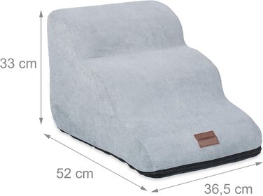 Сходинки для домашніх тварин Relaxdays 3 сходинки, для собак та котів, сірі, 33 x 36,5 x 52 см