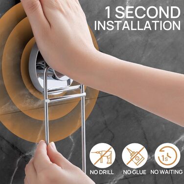 Хромована мильниця з піддоном для води, настінна, без свердління, для ванної кімнати та кухні (5 кг)