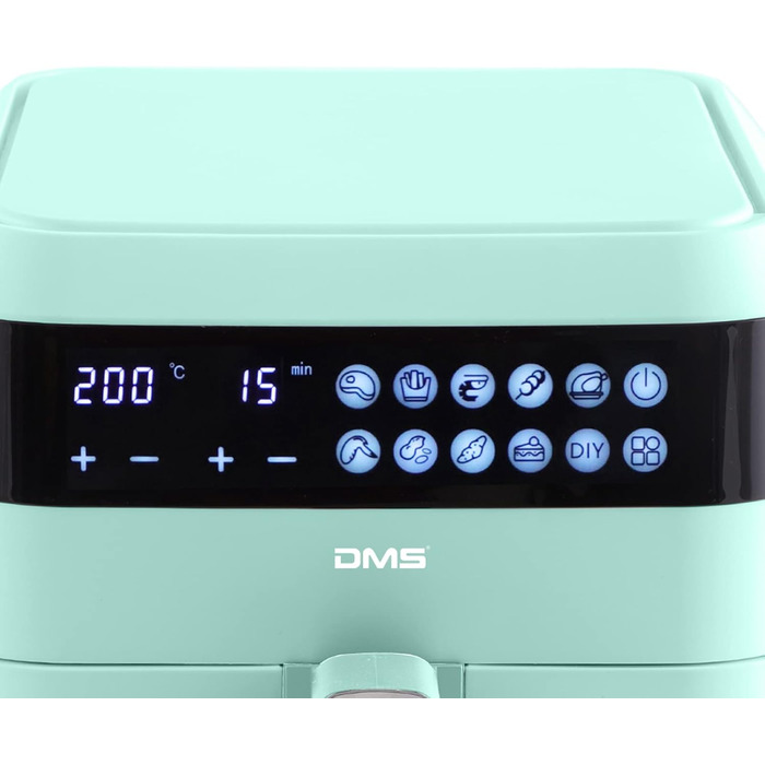 Фритюрниця Heißluftfritteuse DMS XXXL 7L Green з цифровим дисплеєм та 10 програмами | Фритюрниця, духовка, гриль | Без олії