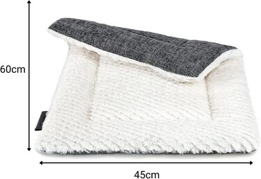 Килимок-підстилка Lionto для собак та котів, теплий, з підкладкою, 60x45 см, сірий. Миючий, з міцною та пухнастою стороною, захист від холоду для тварин будь-якого розміру.