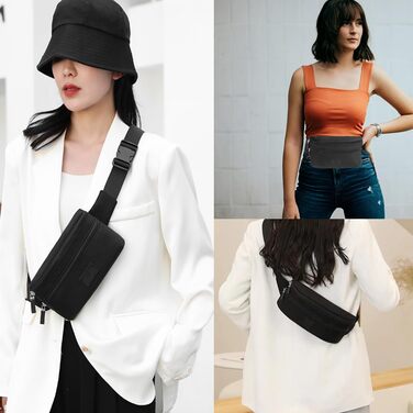 Поясна сумка на пояс для жінок та чоловіків, спортивна, водовідштовхувальна, чорна