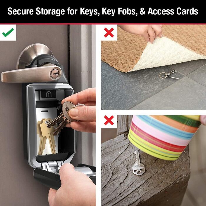 Master Lock 5415D Heavy Duty Key Lock Box - Zinc Wall Mount, Durable Adjustable Shackle