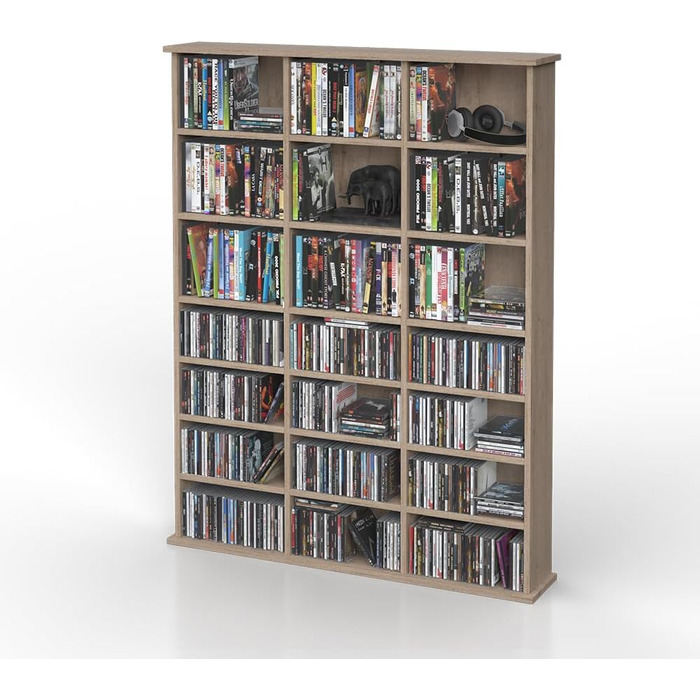 Стелаж для CD та Blu-ray Vicco Jukebox, дуб сонома, 105x136 см