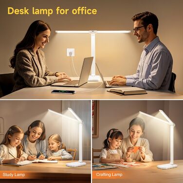 LED лампа для столу One Fire з адаптером, 1000 люмен, 96 LED, диммер, таймер, світлова пам'ять, для дітей, денне світло, для читання