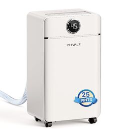 Електричний осушувач повітря CHIVALZ Ivory, 12л/добу, для приміщень до 30м², з таймером на 24 години та автоматичним розморожуванням