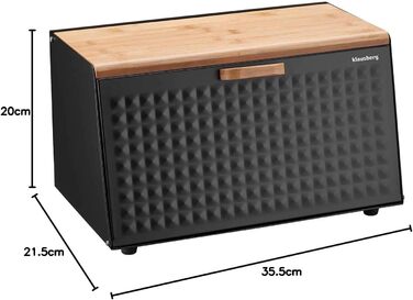 Кляузерг Brotbox - дерев'яний контейнер для хліба з нержавіючої сталі (чорний)