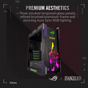 Корпус ПК ASUS TUF Gaming TG Black (Evangelion) з двома камерами, підтримка 360 мм радіаторів та 13 вентиляторів 120 мм, Panoramic View Glass