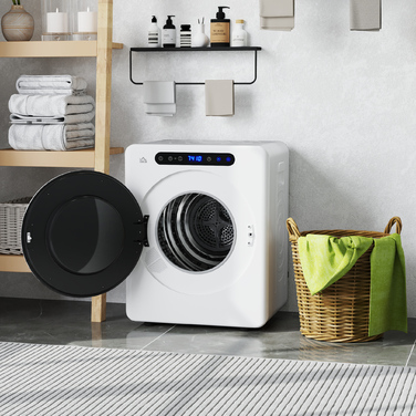 Сушарка для білизни HOMCOM з 6 програмами, 40-60°C, місткістю 4 кг, компактна, з сенсорним керуванням, біла