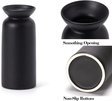 Керамічні вази 3 шт., Сучасний мінімалізм, Декор для дому, Вази для пампасной трави, Вітальня (12 Чорний)