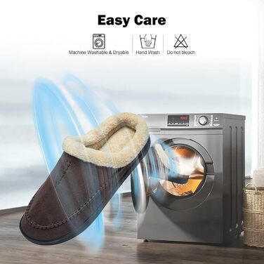 Чоловічі халапи Miqieer з піною пам'яті, теплі зимові халапи з плюшу, розмір 45/46 EU, колір кавовий