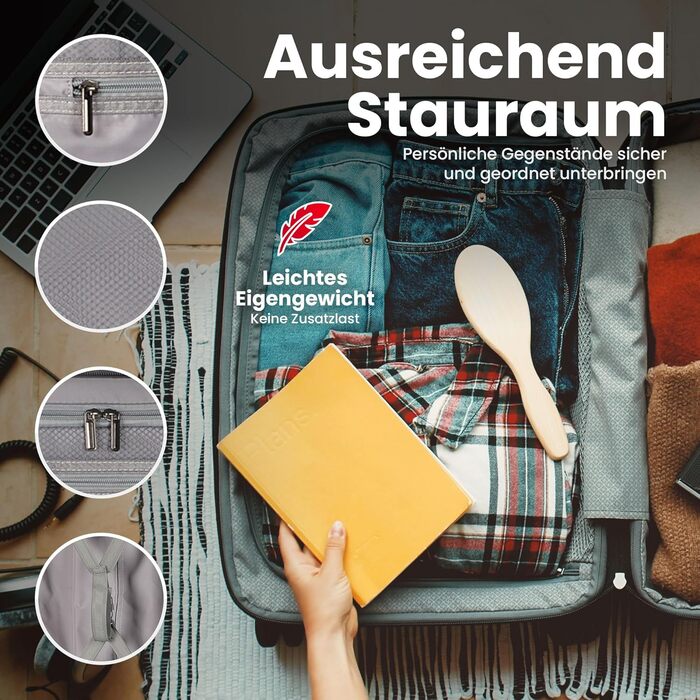 Чемодан GENTOR великий на колесах 64x44x24 см – Легкий валіз з жорстким корпусом та TSA-замком – Чемодан з жорсткою обшивкою L для подорожей та відпочинку – Чорний L Чорний