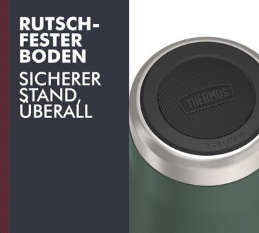 Термос ICON MUG 0,47л, темно-сірий/графітовий мат, келих-термос 470мл, термокружка з нержавіючої сталі, ізотермос, 7 год гаряче / 22 год холодне, придатний для миття в посудомийній машині, абсолютно герметичний, без BPA (470 мл, Сірий / Forest Mat)