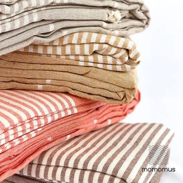 Великий пляжний рушник MOMOMUS Fouta XXL з бахромою, 200x200 см, бавовна, лососевий колір