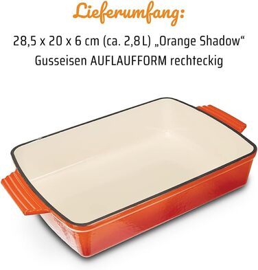 Форма для запікання GSW Orange Shadow, чавун, 28,5x20 см, помаранчева/кремова
