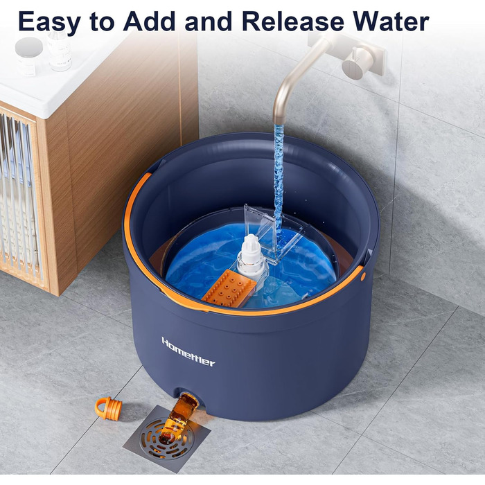 Набір для миття підлоги та вікон Wischmopp з відром, 2-в-1, 132 см, система з 2 камер, 4 мікрофібрових насадки