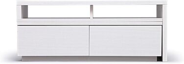 Iris Ohyama TV Furniture, TV Stand, TV Bench, TV Mount for Screens up to 43 inches, 4 Shelves, Extendable, Contemporary, Bedroom, Living Room - TV Cabinet - SAB-100 - White Oak