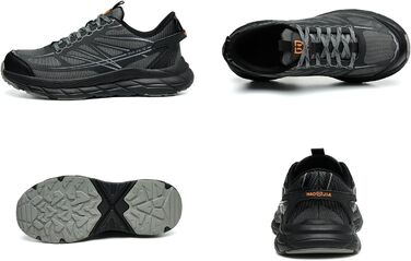 Черевики робочі чоловічі/жіночі, захисні черевики зі сталевим підноском, легкі, дихаючі, розмір EU 37-46, сірий, 44 EU