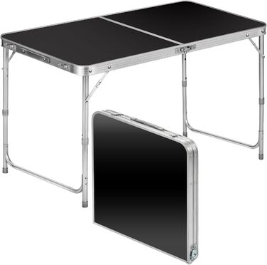 Складаний багатофункціональний стіл для кемпінгу, ринку, саду: 120 x 60 см (Чорний)