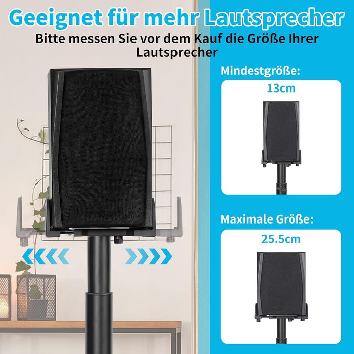 Регульовані підставки для акустики SB-204: пара підставок для сателітної та поличкової акустики, до 5 кг, з кабельним каналом