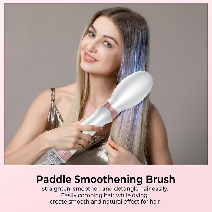 Airstyler 6 в 1: Фен-щітка, плойка, іонний фен, набір для укладання волосся 1000W, білий. Ідеальний подарунок для жінок