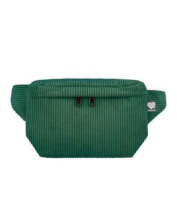 Чоловіча та жіноча поясна сумка PP-Berlin з корду, 3 відділення, ручної роботи, веганська, Made in Germany, для повсякденного використання та відпочинку, можна носити як через плече (зелена)