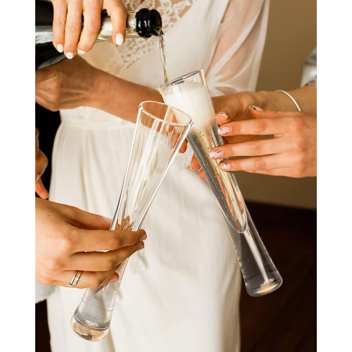 Набір з 2 склянок для шампанського 145 мл, склянки з кришталю, для шампанського, просекко, лікеру, ручної роботи, прозорі