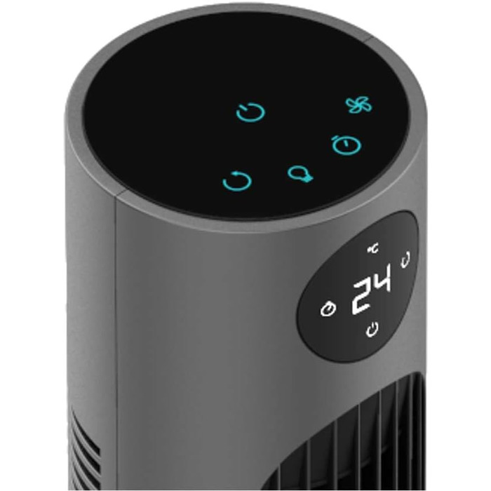 Вентилятор Cecotec Digitale Turm EnergySilence 890 Skyline, 50 Вт, 76 см, з таймером та пультом, мідний мотор, 3 швидкості, 3 режими, чорний