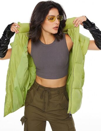 Жіночий пуховий жилет Orolay, світло-зелений, теплий, без рукавів, на блискавці, для зими