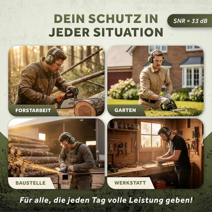 Schallwerk Work+ | Навушники шумозахисні для роботи та повсякденного використання (Камуфляжний зелений)