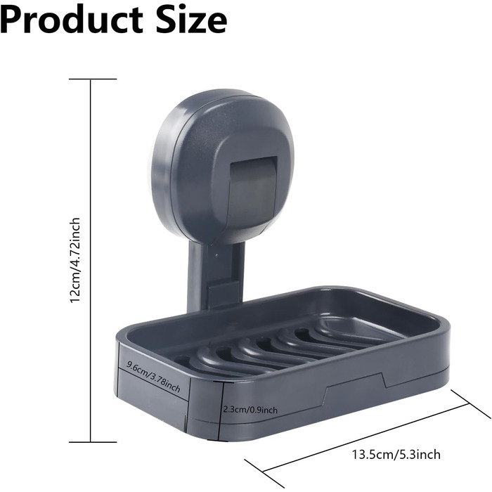 Тримач для мила настінний з піддоном, сірий (1 шт.)