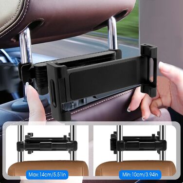 Тримач для планшета в авто UMILKI: універсальний, 360° обертання, для iPad, Samsung, Switch та смартфонів (4.7-13 дюймів)