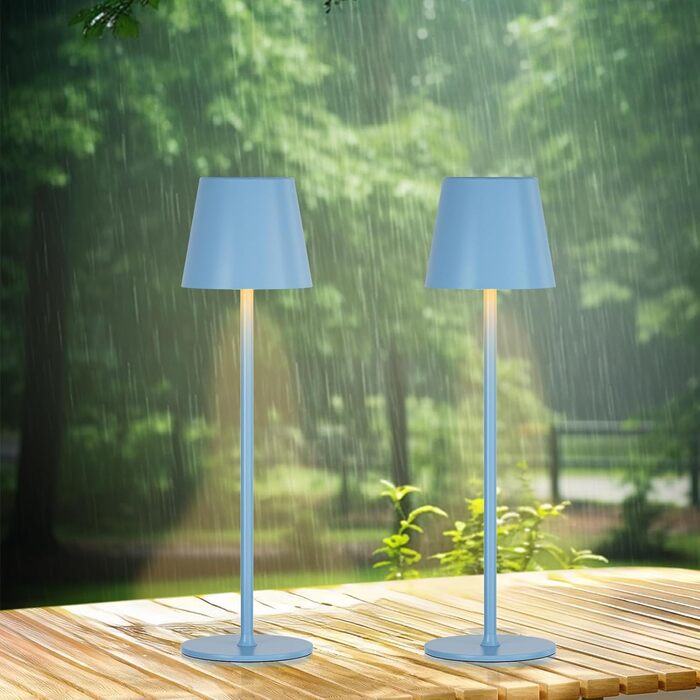 Набір з 2-х бездротових настільних LED світильників з акумулятором, сенсорне регулювання яскравості, 3 режими кольору, USB-C зарядка для спальні, обіднього столу, кемпінгу (Чорний)