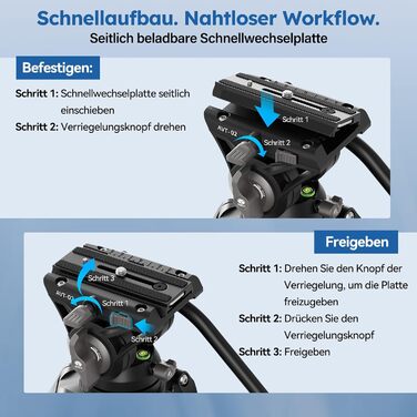 Штатив відео SIRUI з пливним кріпленням 190 см, професійний, для камер, відеокамер, DSLR, алюміній, вантажопідйомність 10 кг (AVT-02)