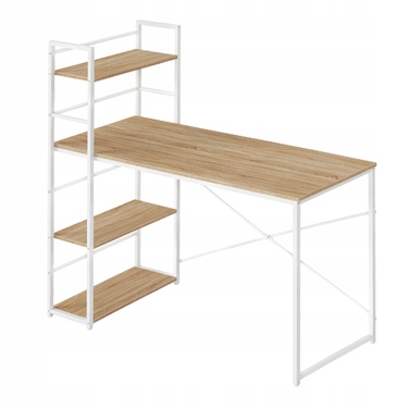 Прямокутний письмовий стіл MUFART 120 x 44 x 120 см, білий / дуб сонома