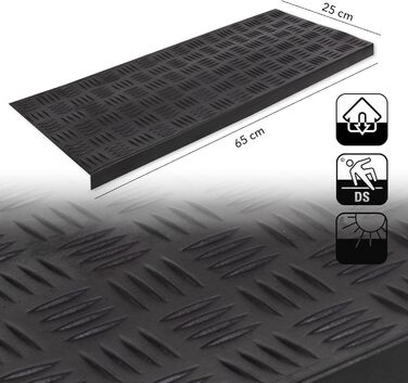 Rubber Threshold Ramps - Non-Slip Floor Mats for Indoor/Outdoor Use - 5 Piece Set - Various Designs Available